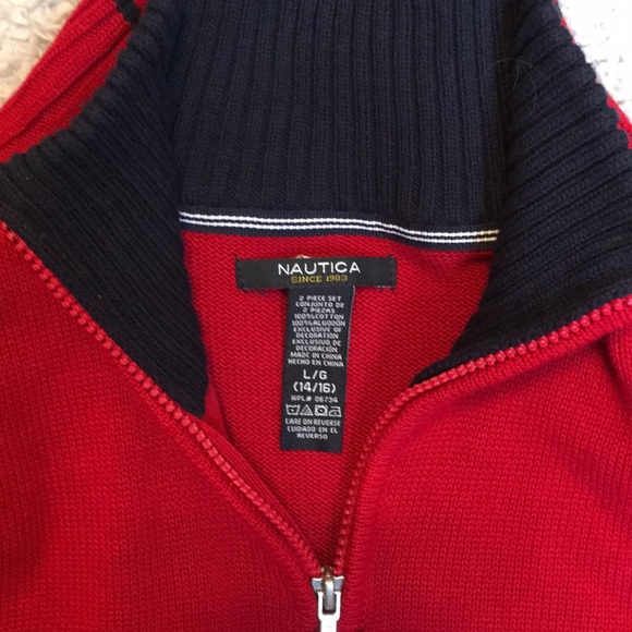 Boys Nautica three quarter zip sweater - Picture 2 of 2